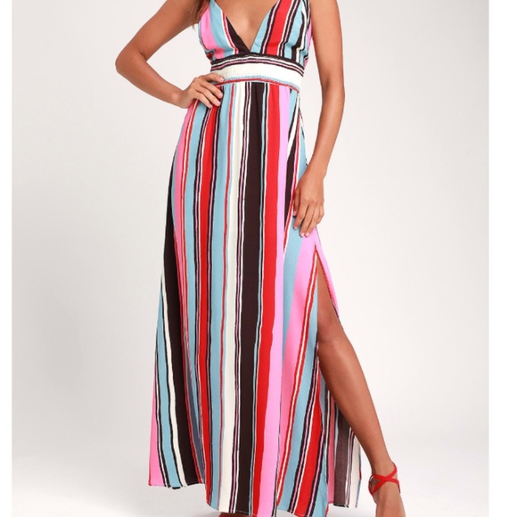 Lulus Dresses & Skirts - Lulu's Andi Stripe Sleeveless Maxi Dress - NWT!
